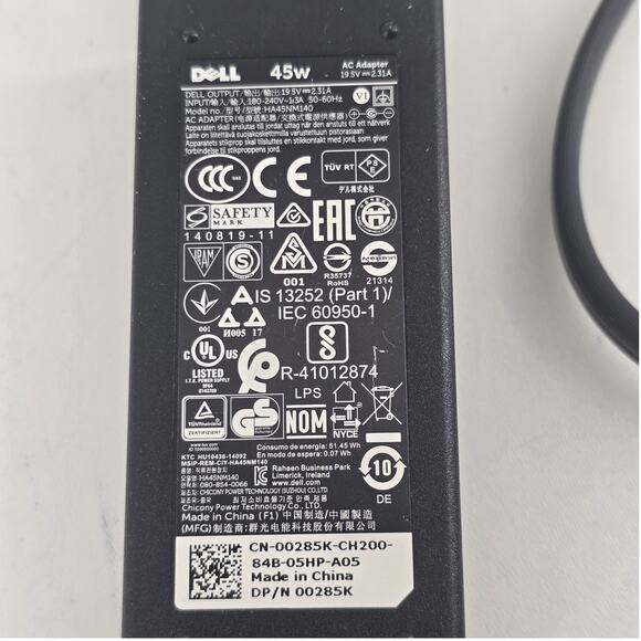 Dell 45W AC Adapter 19.5V 2.31A Model 00285K / 0285K Genuine OEM Charger - Picture 5 of 5